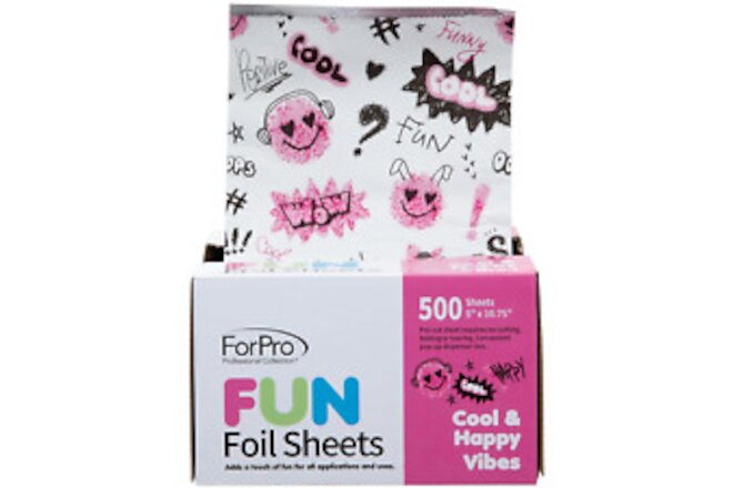 ForPro FUN Cool & Happy Vibes Foil Sheets, Aluminum Foil, -Up Foil Dispenser, Ha
