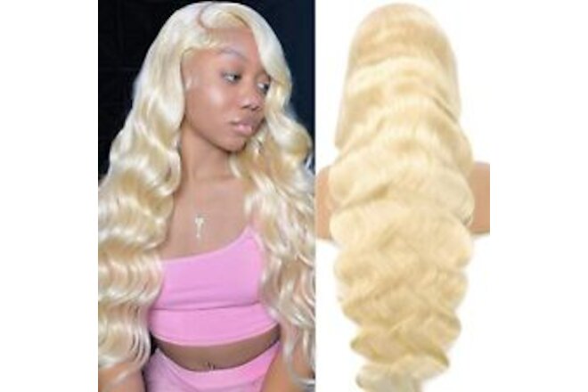 613 Body Wave Lace Front Wig Human Hair - 13x6 Transparent Blonde Lace Front ...