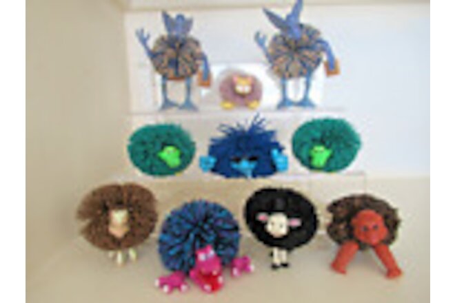 Lot of ( 10 ) KOOSH BALL ANIMALS & CREATURES.  MIxed lot of colors & styles.