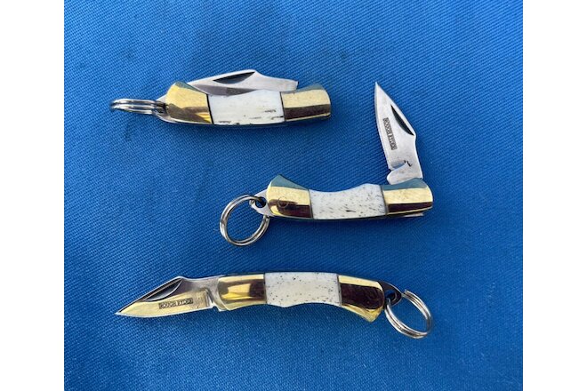 Rough Ryder Miniature Knife White Smooth Bone Stainless RR164 *** Lot of Three