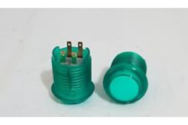 Lot of 2 LED Illuminated Arcade Buttons Switch Green 1 inch