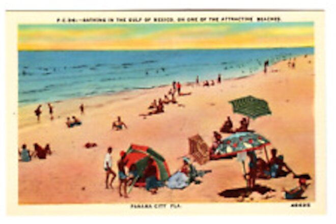 Postcard "Bathing in the Gulf of Mexico, on One of the Attractive Beaches"