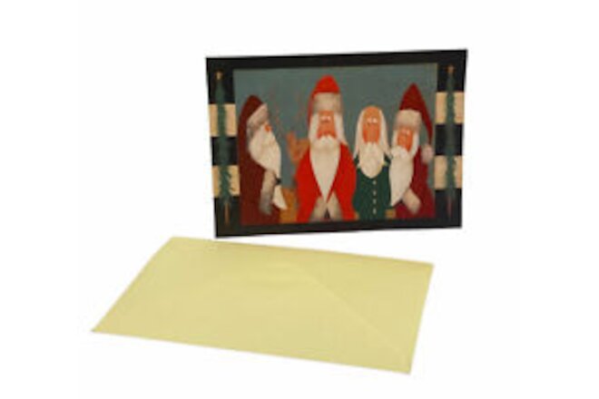 Lot Of 7 Christmas Cards W/ Envelopes (Not Blank Inside) Santas & Glitter 2003