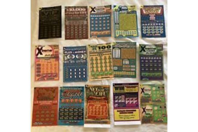 Assortment Of 15 NY Lottery Instant Scratch Off  Vending Display Tickets-New