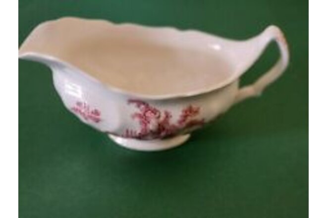 Johnson Brothers The Old Mill In Red Gravy Boat/Sauce Dish England Vintage
