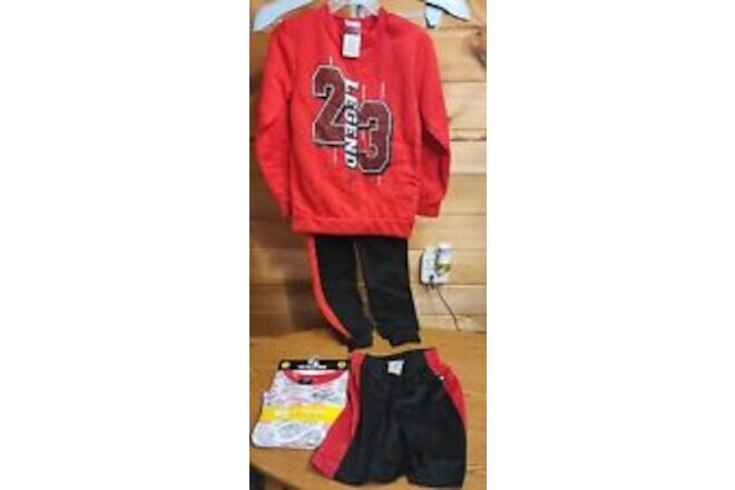 boys size 5/6 lot Sweatshirt And Pants, Pajamas Shorts All New