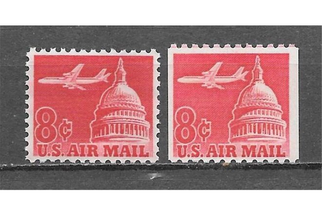 T&G STAMPS - Scott #C64 & C65 8c Air Mail MNH OG - ANY 4 = FREE SHIPPING