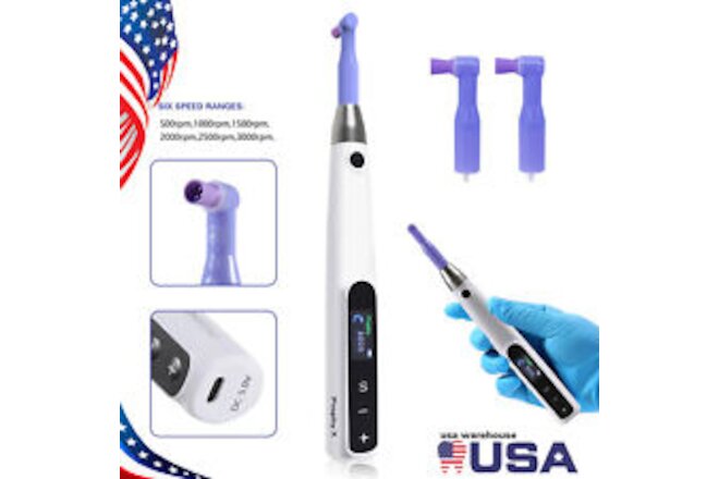 Dental Cordless Electric Hygiene Prophy Handpiece 360° Swivel+2 Prophy Angles PX