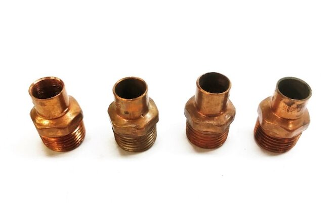EPC Copper 1/2" Sweat x 1/2" Male Coupling [Lot of 4] NOS