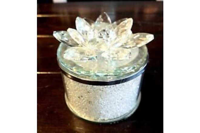 New Crystal Lotus Flower Jewelry Box Stash Box Trinket Box