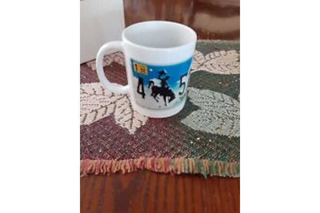 2002 Wyoming License Plate/Coffee Mug With Fun State Facts! NEW!!!