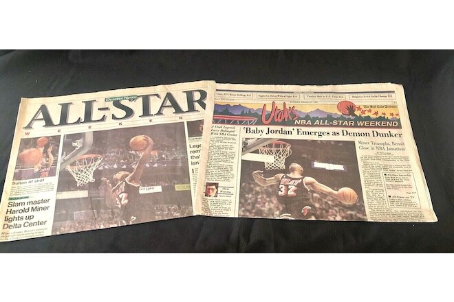 HAROLD MINER "BABY JORDAN" WINS 1993 NBA SLAM DUNK TITLE- UTAH NEWSPAPERS (2)
