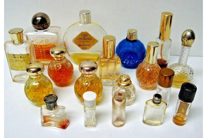 LOT 18 miniature perfume bottles COLLECTABLE some full