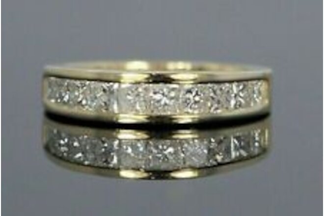 2Ct Princess Cut Lab Created Diamond Eternity Band Ring 14K Yellow Gold Plated
