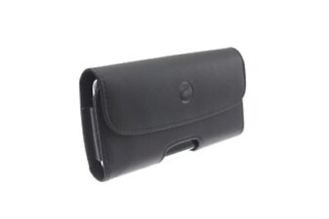 Black Horizontal Leather Case Side Cover Belt Clip Loops K1O for Cell Phones