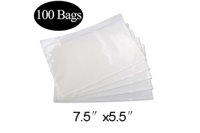 100 Packing List Pouches 7.5x5.5 Shipping Label Enclosed Envelopes Adhesive