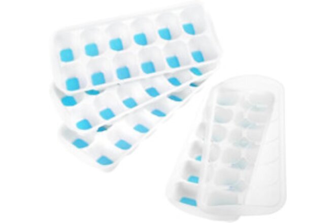 Ice Cube Trays for Freezer, 4 Pack Blue