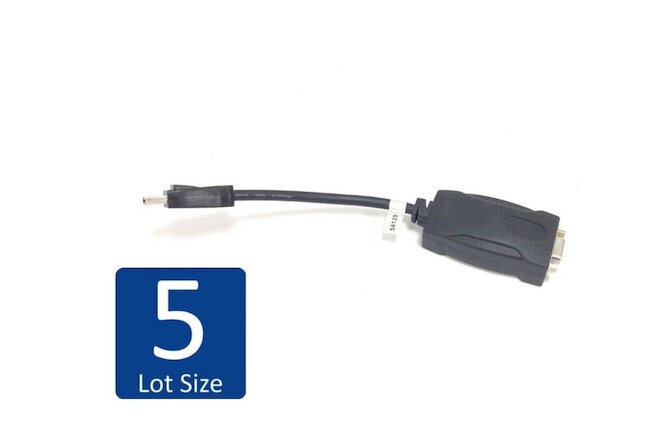 Lot of 5 C2G 8in DP-M to VGA--F Black Dongle Adapter 54129 E119932 Cable