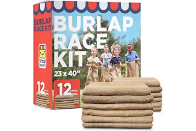 Large Burlap Potato Sack Race Bags, 23X40" Burlap Bags, Outdoor Lawn Games for K