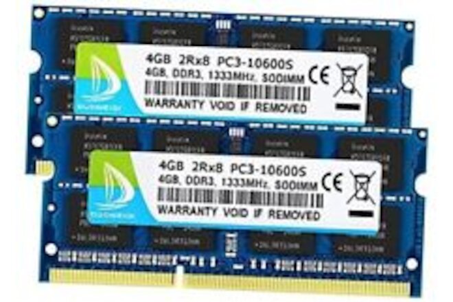 DUOMEIQI 8GB Kit(2 X For Laptop SODIMM DDR3 8GB(4GBx2) PC3 10600S 1333MHz Blue