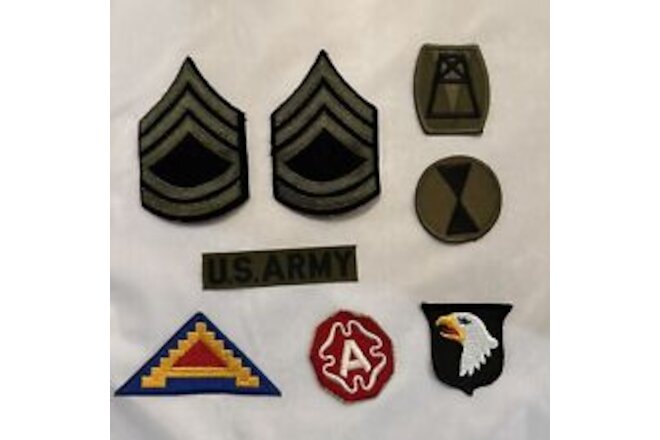 Lot of 8 Military Embroidered Sew-on Patches