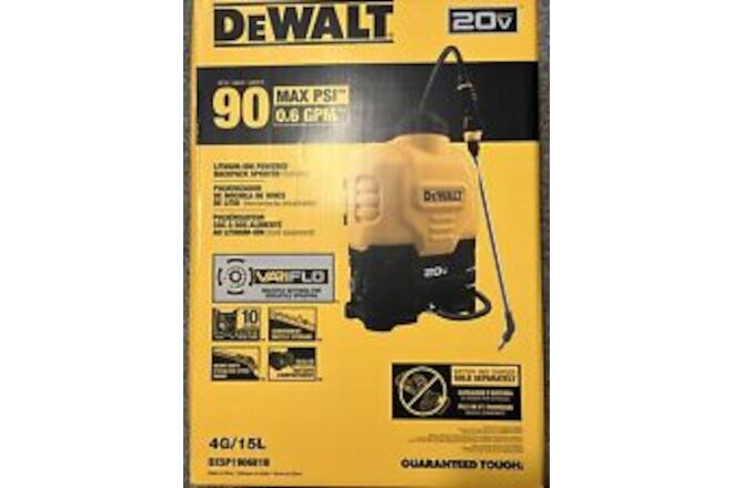 DeWalt 190742 20V MAX Li-Ion 4 gallon Powered Backpack Sprayer (Tool Only)