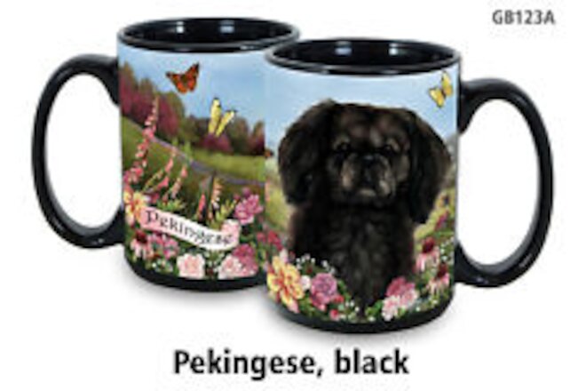 Garden Party Mug - Black Pekingese