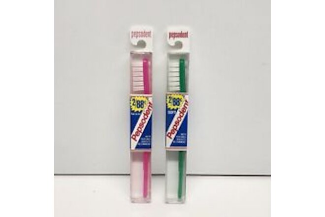 Vintage Original PEPSODENT Toothbrush Medium & Soft Bristles Neon