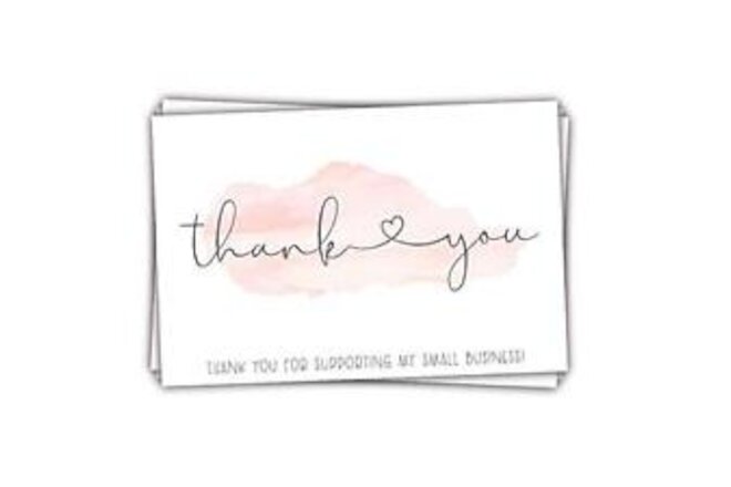 50 Pink Watercolor 4x6 Thank You for Supporting My Small Business - Customer ...
