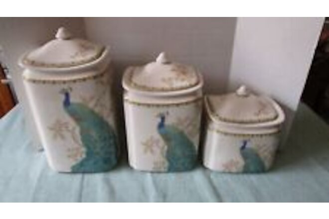 222 Fifth Peacock Garden  Canister Set