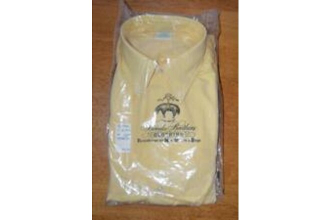 NWT 1950s USA Brooks Brothers Makers Brooksweave 16.5 34 yellow OCBD shirt