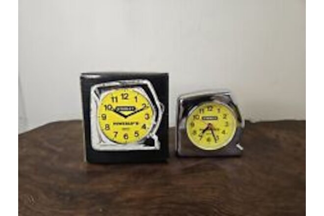 Vintage Stanley Powerlock Tape Measure Promotional /Alarm Clock  New Old Stock