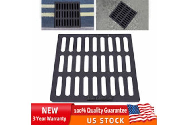 Outdoor Drain Cover, 19.7*19.7" Cast Iron Drain Sewer Grate for Catch Basin USA