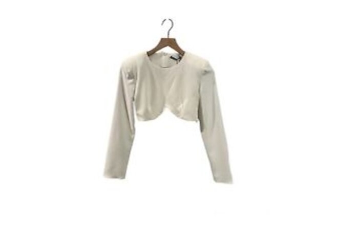 Zara Top White Long Sleeve Dressy NWT Crop