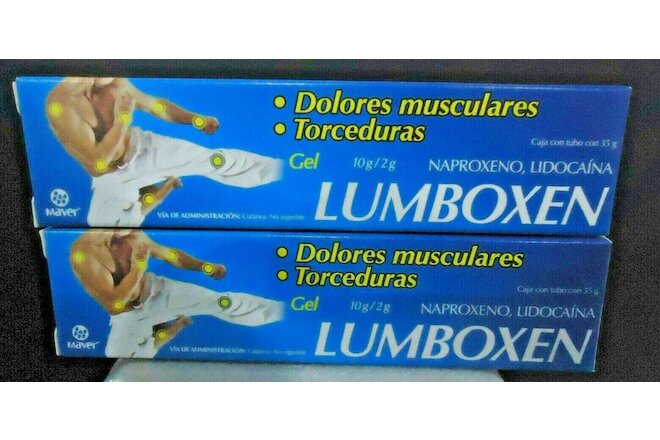 2 TUBES LUMBOXEN MUSCLE PAIN INFLAMMATION RELIEF GEL CREAM 35g Tube Maver Brand