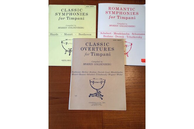 Classic Overtures & Symphonies & Romantic Symphonies: Morris Goldenberg 3-bk lot