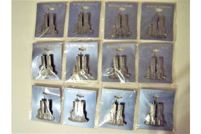 WORLD TRADE CENTER   PIN - 12 Pcs Lot . pre  9-11 Twin Towers WTC New York