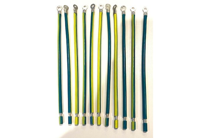 (lot of 10) Green  Grounding Pig Tails 10 AWG 6 inch Stranded Wire