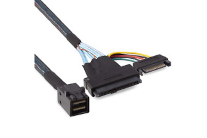 #10Gtek# 12G Internal Mini SAS SFF-8643 to U.2 SFF-8639 NVMe SSD Cable with 15 p