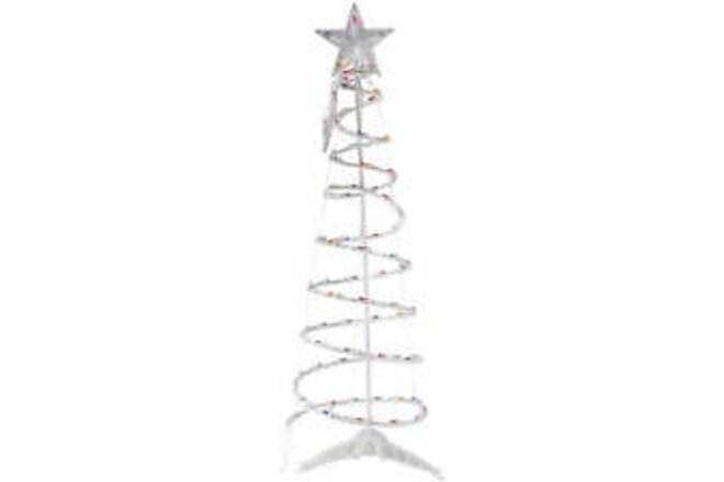 4ft Lighted Spiral Christmas Tree with Star Tree Topper, Multi Lights