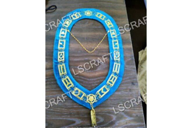 Masonic Master Masons Blue Lodge Gold Collar Chain + Junior Warden Jewel