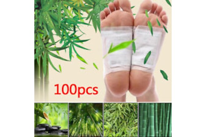 100 Kinoki Detox Foot Patches Pads Body Toxins Feet Slimming Cleansing Herbal.