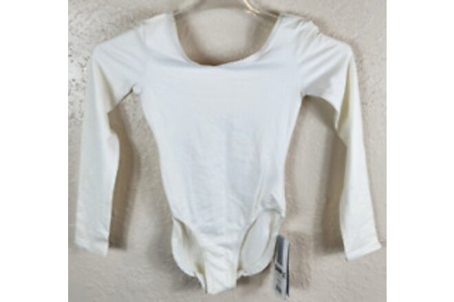 Danskin Women's Size Petite XS (0-2) White Leotard Long Sleeve