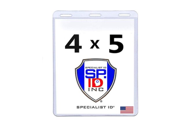 2 Pack - Vaccine Card Holder 4x5 - USA Made - Large Badge Protector for ID Cards