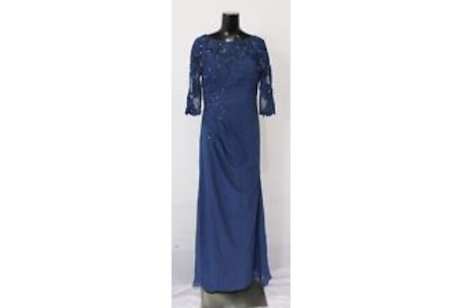 JJ's House Women's Pleated Sequin Mother Of The Bride Dress LV5 Navy Blue US:10