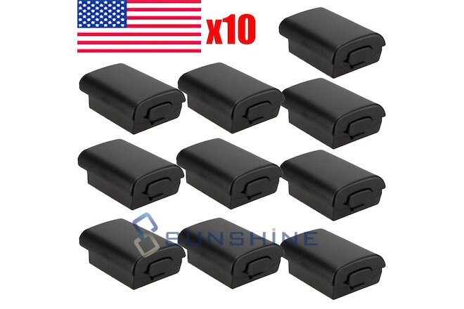 10x Black Replacement Battery Cover for Xbox 360 controller - Case, Shell, Pack