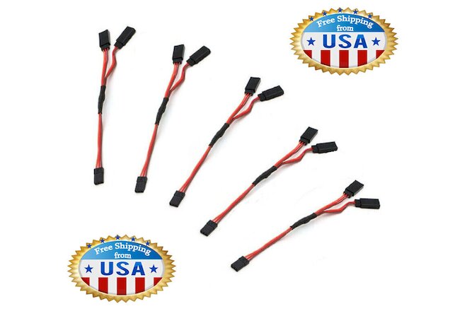 5 PCS 170mm Servo RC Y Style Male to Female JR Cord Extension Splitter Cable
