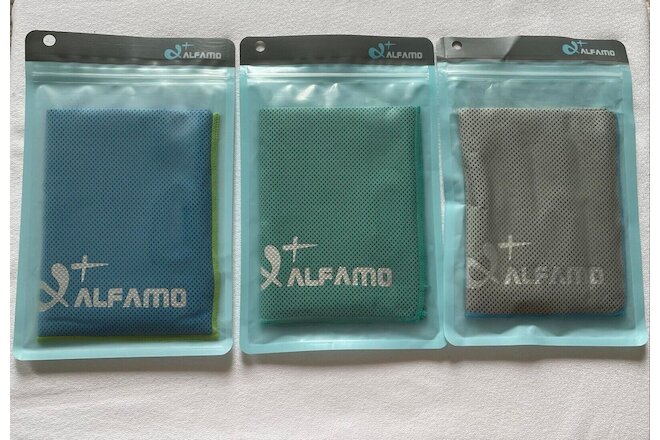 Lot of 3 Cooling Towels Sports Workout Fitness Gym Yoga Pilates Travel Camping