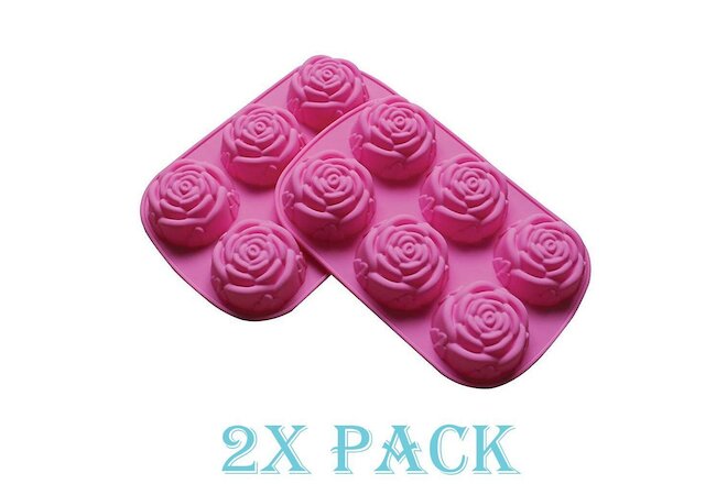 2 Pack Large Rose Delicate Flower Silicone Cake Mold Chocolate mould candy Soap