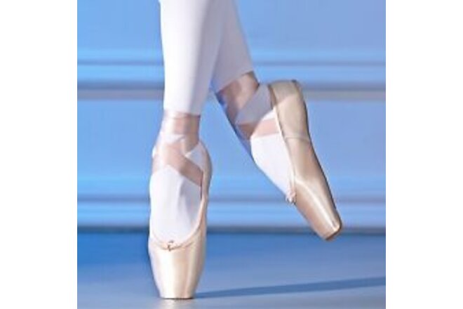 Girl Ballet Pointe Shoes Ribbon Ballerina Lace Up Square Toe Shoes